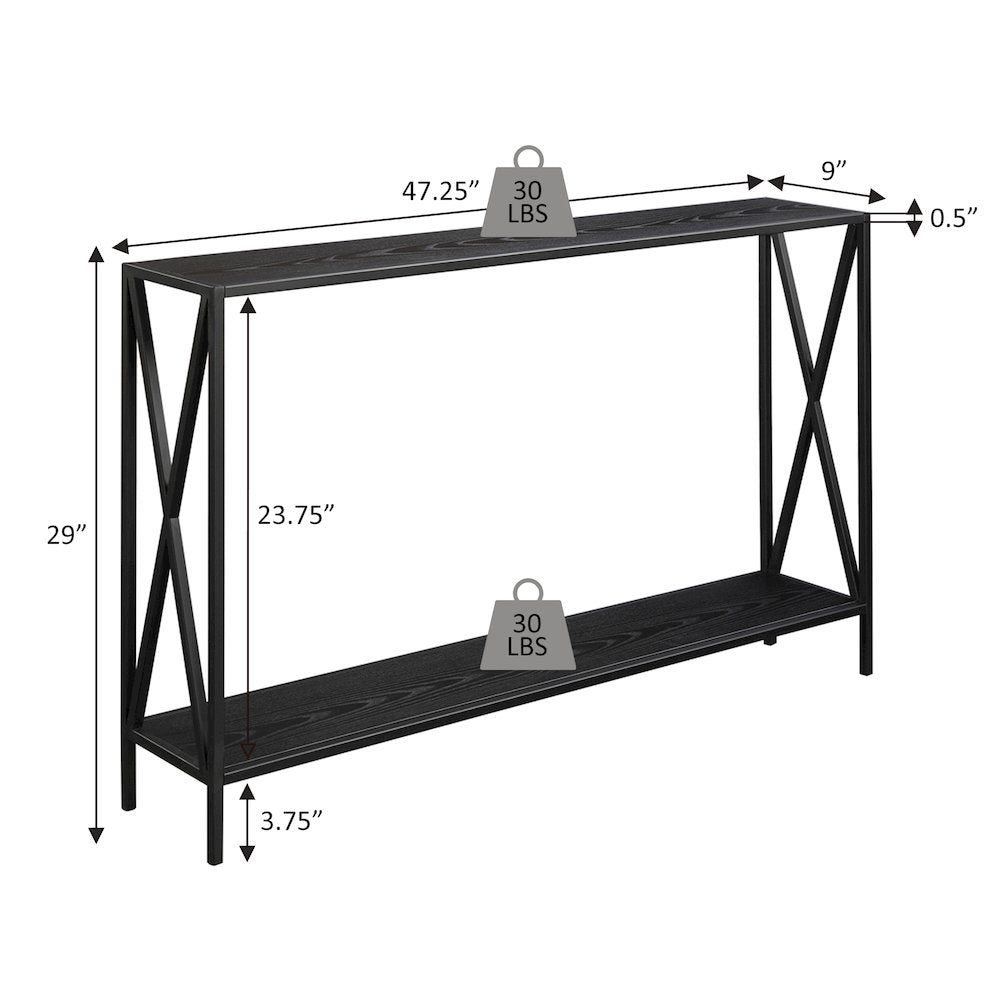 Tucson Console Table with Shelf - Convience Concept, Inc.