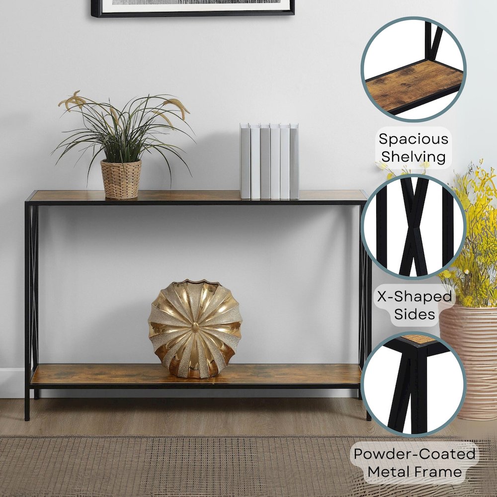 Tucson Console Table with Shelf - Convenience Concepts
