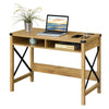 Durango 42 Inch Desk With Charging Station, English Oak/Black - Convenience Concepts