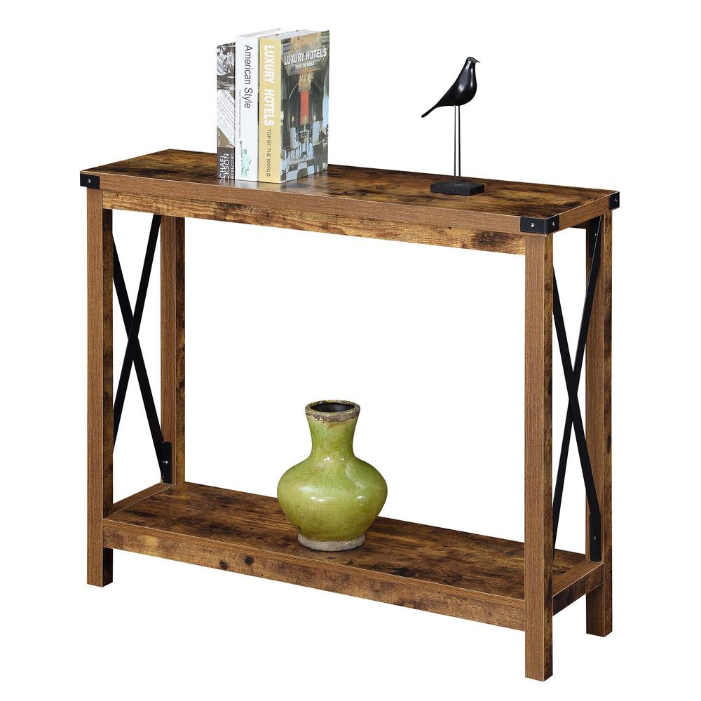 Durango Console Table, Barnwood/Black - Convenience Concepts