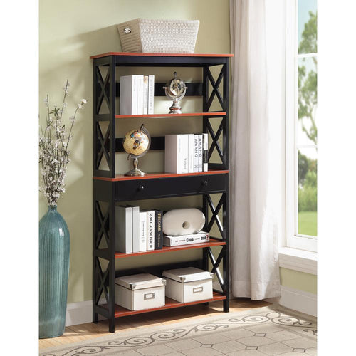 Oxford 5 Tier Bookcase with Drawer - Convience Concept, Inc.