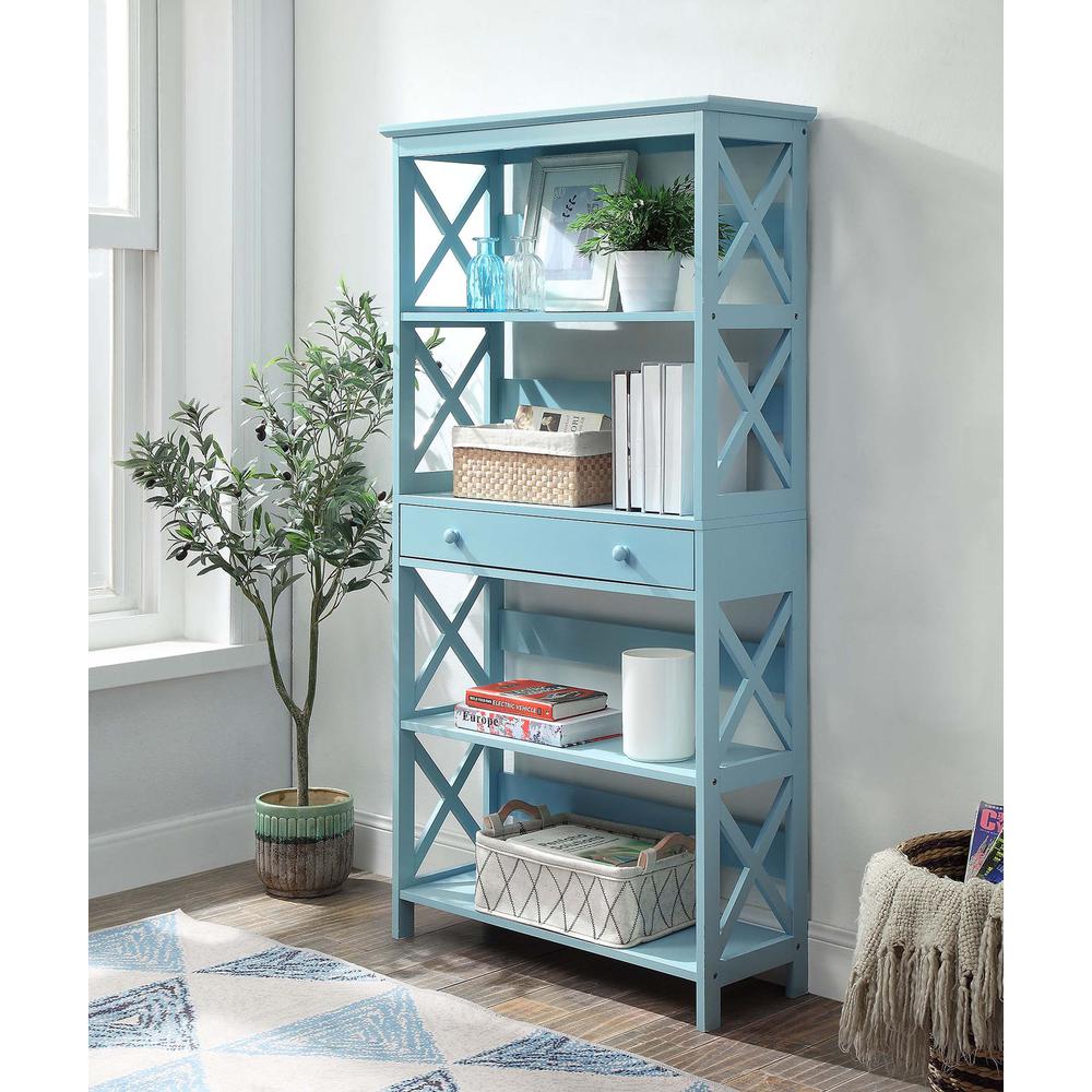 Oxford 5 Tier Bookcase with Drawer - Convience Concept, Inc.