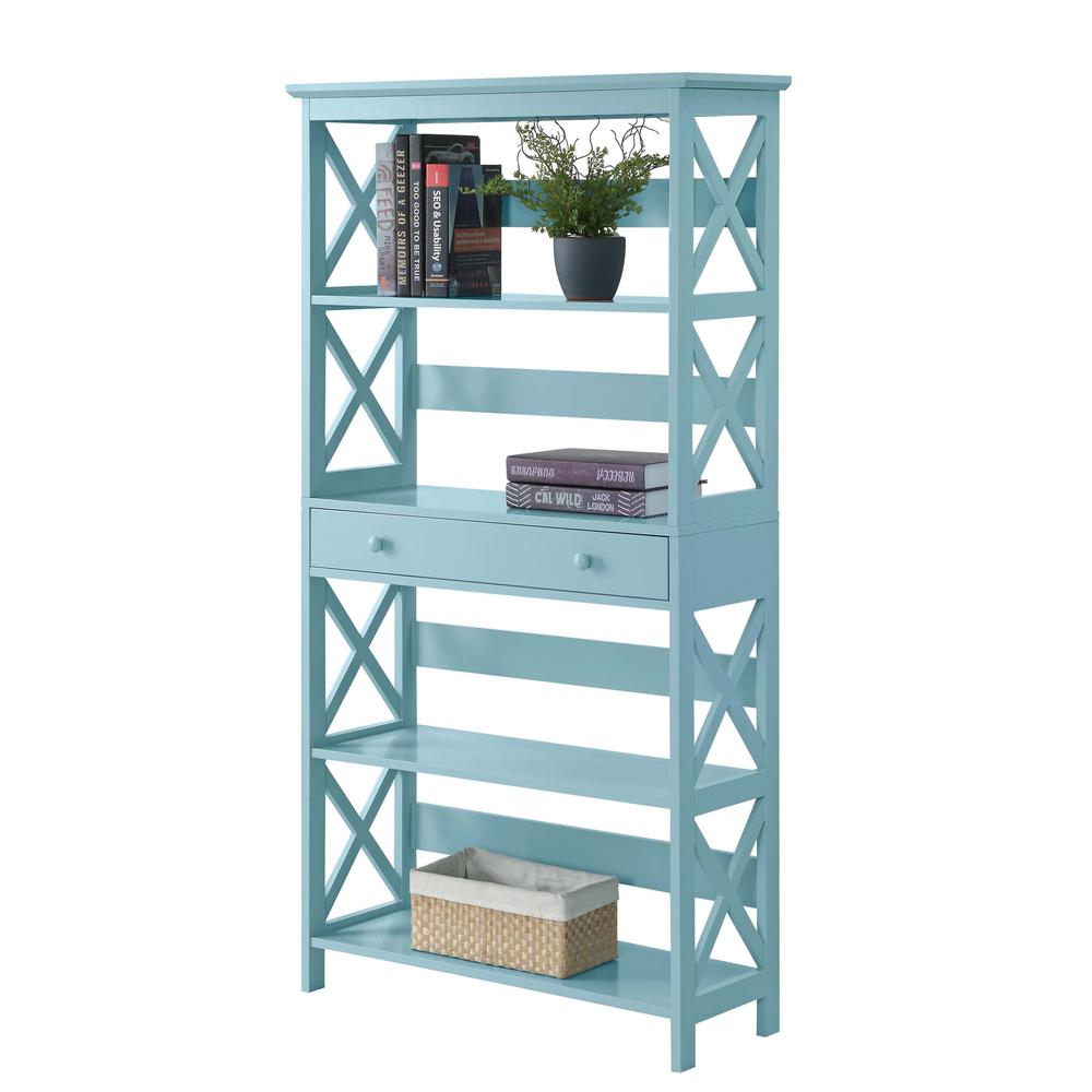 Oxford 5 Tier Bookcase with Drawer - Convience Concept, Inc.
