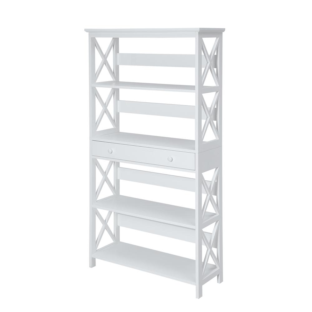Oxford 5 Tier Bookcase with Drawer - Convience Concept, Inc.