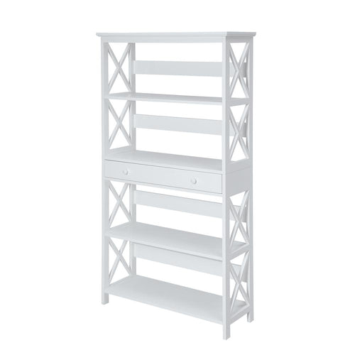 Oxford 5 Tier Bookcase with Drawer - Convience Concept, Inc.