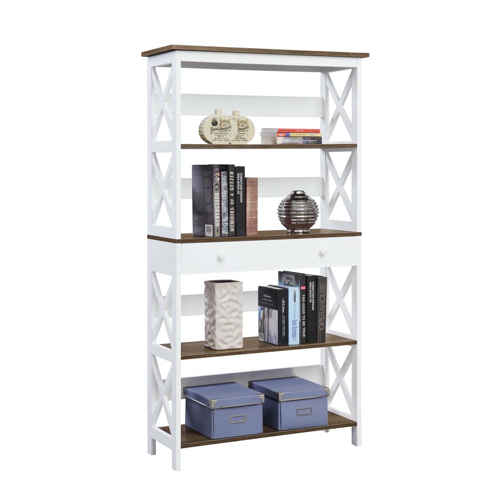 Oxford 5 Tier Bookcase with Drawer - Convenience Concepts