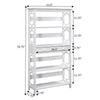 Omega 5 Tier Bookcase with Drawer, White - Convenience Concepts