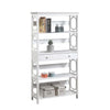 Omega 5 Tier Bookcase with Drawer, White - Convenience Concepts
