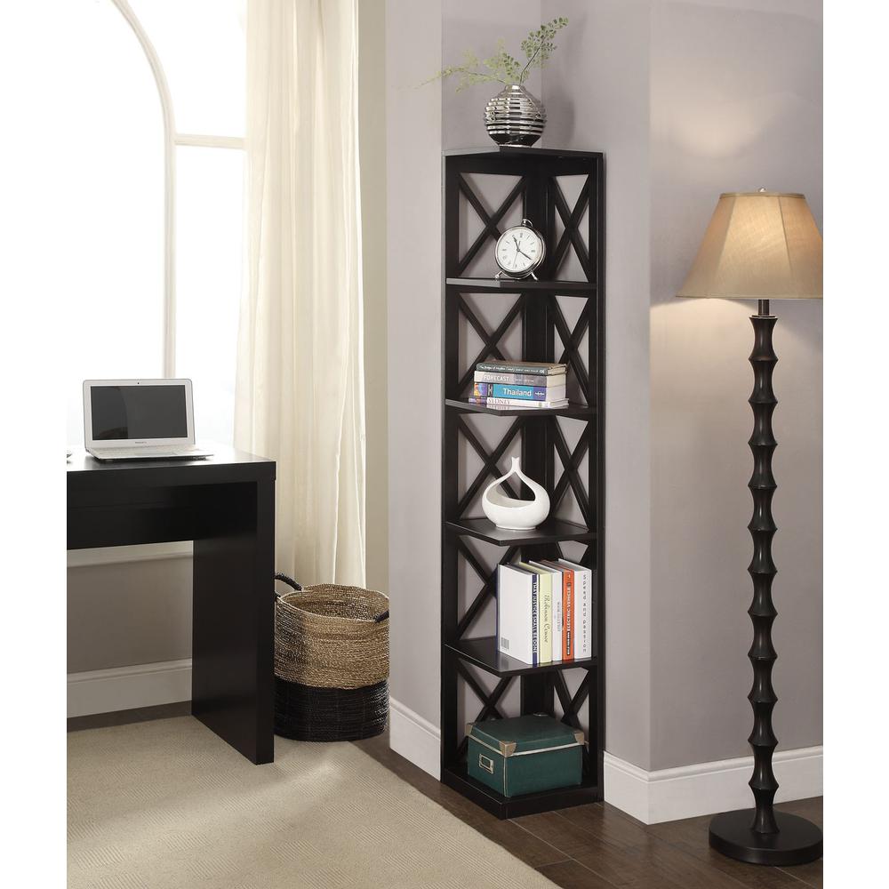 Oxford 5 Tier Corner Bookcase - Convience Concept, Inc.