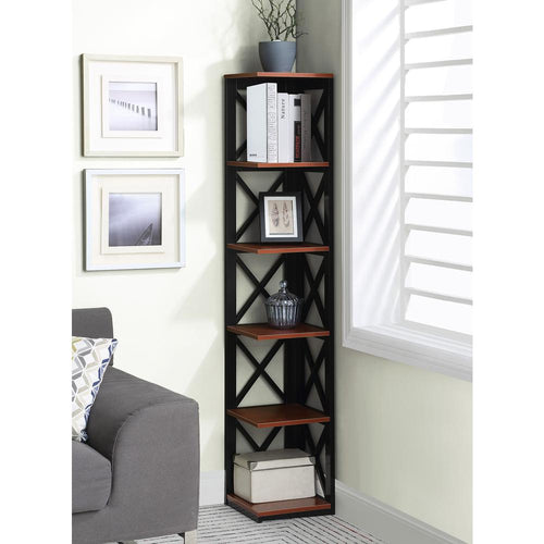 Oxford 5 Tier Corner Bookcase - Convience Concept, Inc.