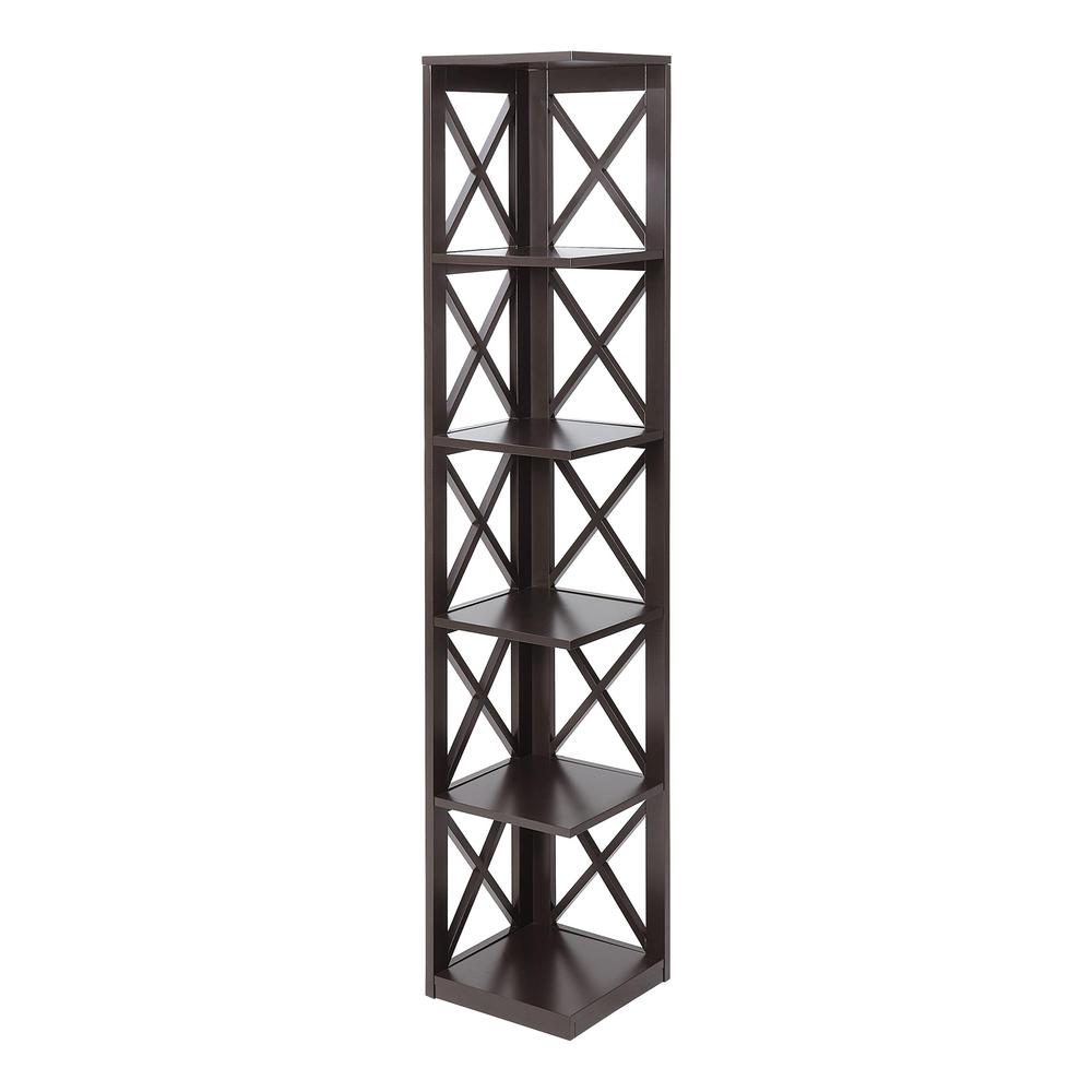 Oxford 5 Tier Corner Bookcase - Convience Concept, Inc.