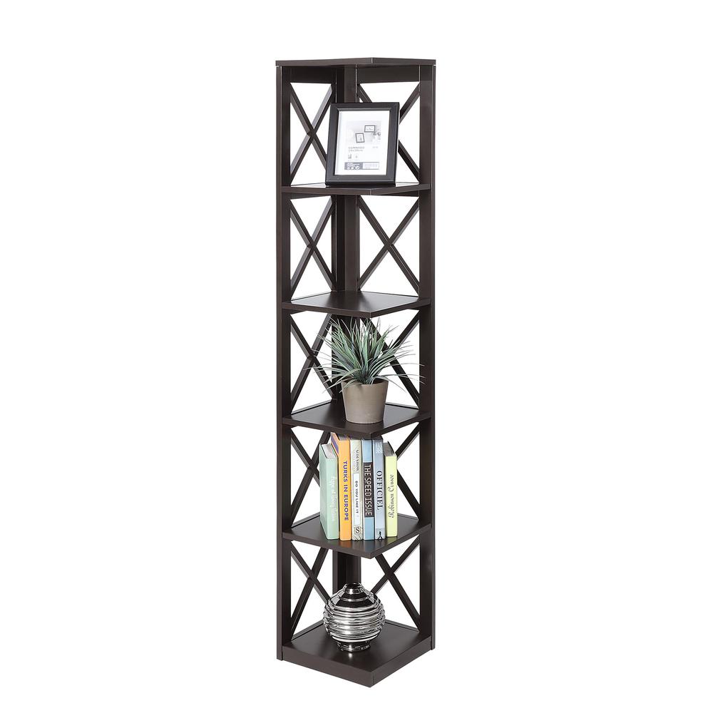 Oxford 5 Tier Corner Bookcase - Convience Concept, Inc.