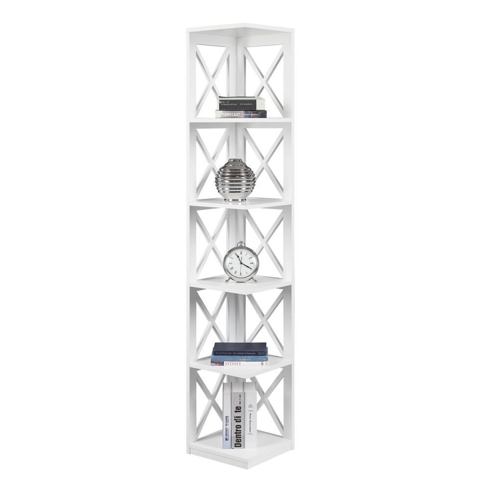 Oxford 5 Tier Corner Bookcase - Convience Concept, Inc.