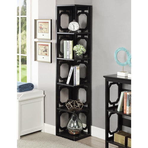 Omega 5 Tier Corner Bookcase - Convience Concept, Inc.