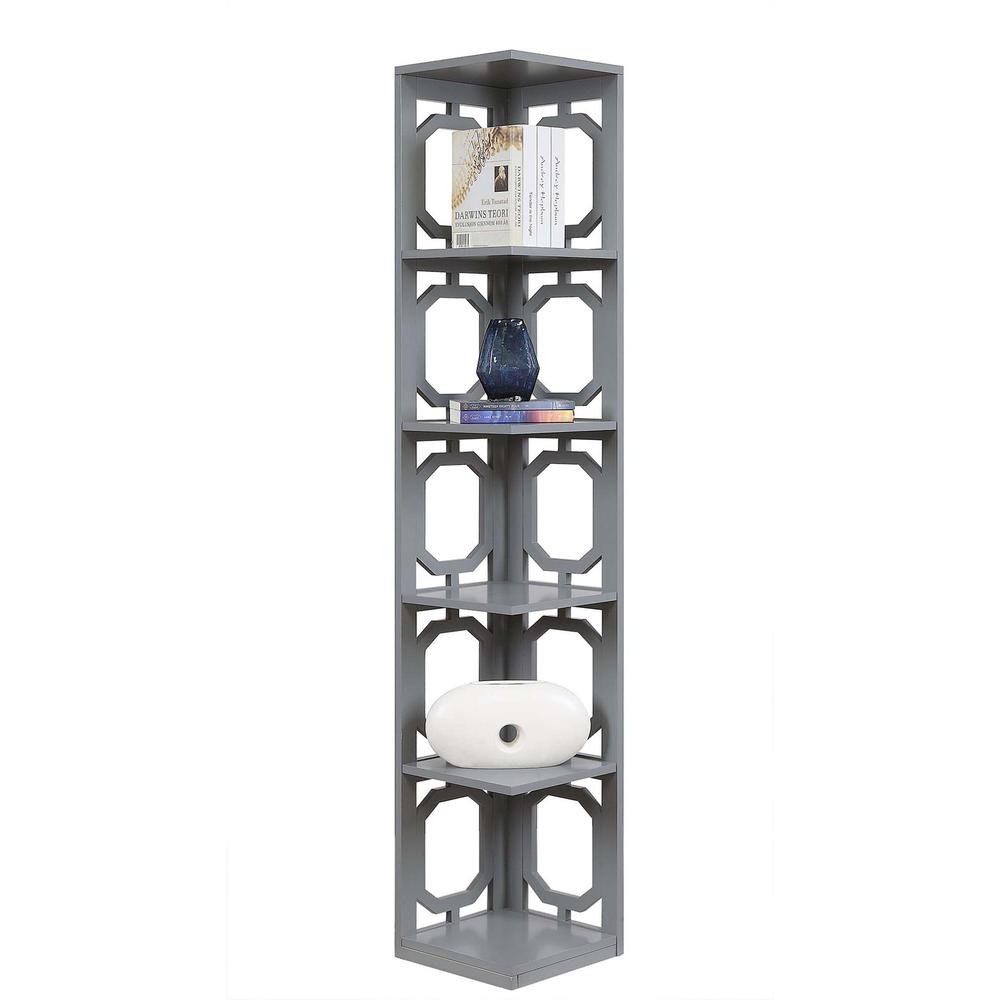 Omega 5 Tier Corner Bookcase - Convience Concept, Inc.