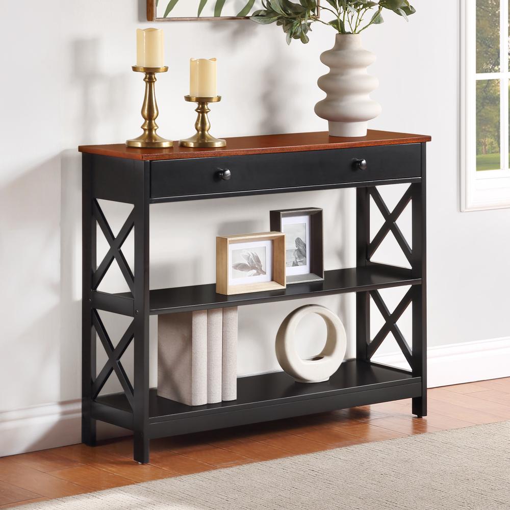 Oxford 1 Drawer Console Table with Shelves - Convience Concept, Inc.