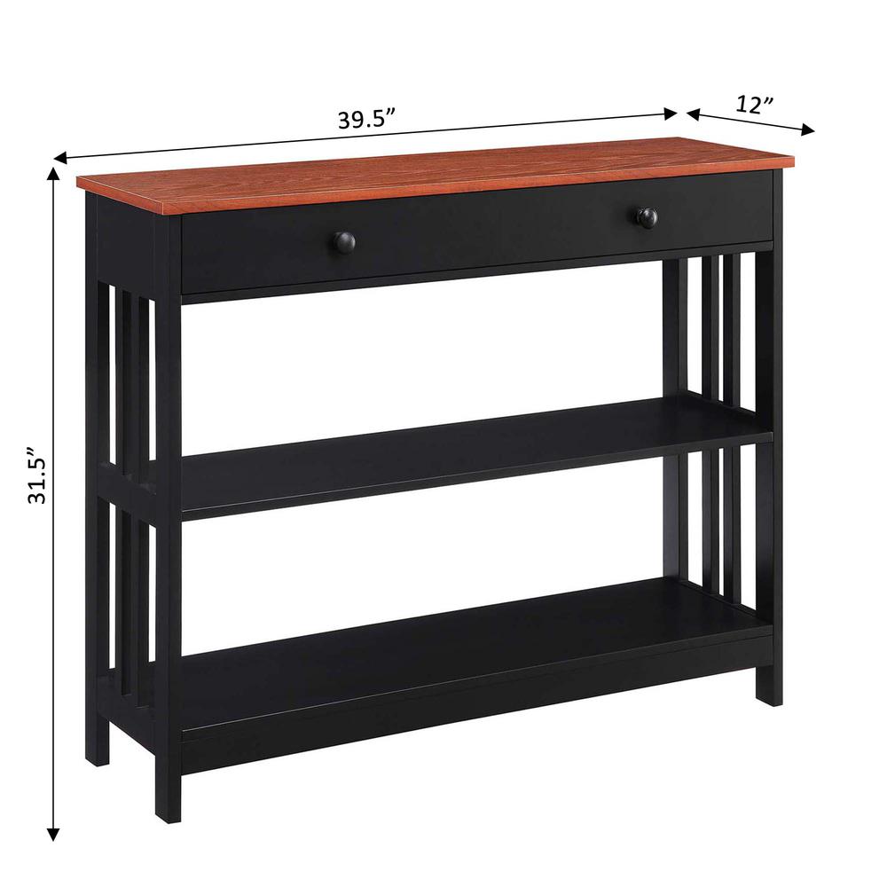 Mission 1 Drawer Console Table with Shelves - Convience Concept, Inc.