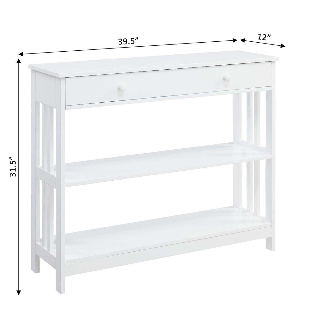 Mission 1 Drawer Console Table with Shelves - Convience Concept, Inc.