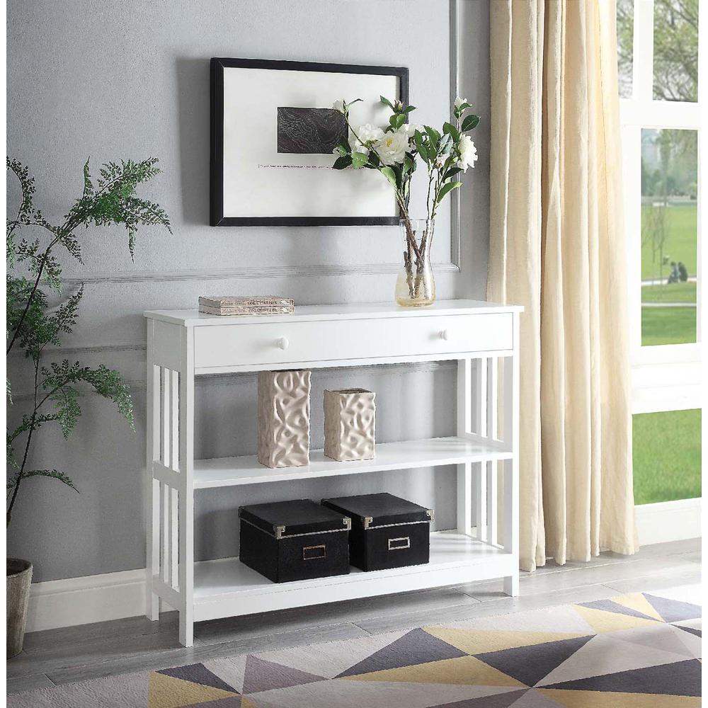 Mission 1 Drawer Console Table with Shelves - Convience Concept, Inc.