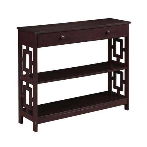 Town Square 1 Drawer Console Table, Espresso - Convenience Concepts