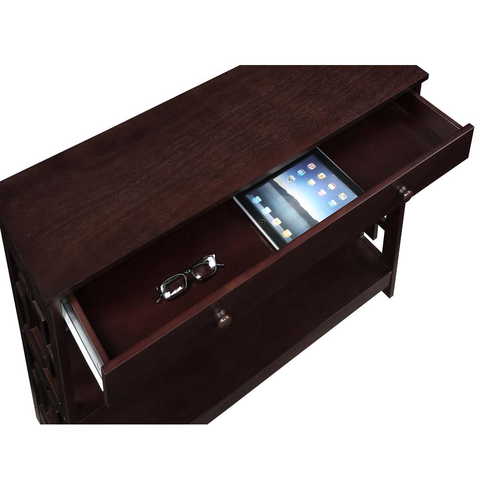 Town Square 1 Drawer Console Table, Espresso - Convenience Concepts