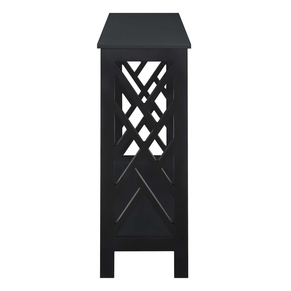 Titan Console Table with Shelf, Black - Convenience Concepts