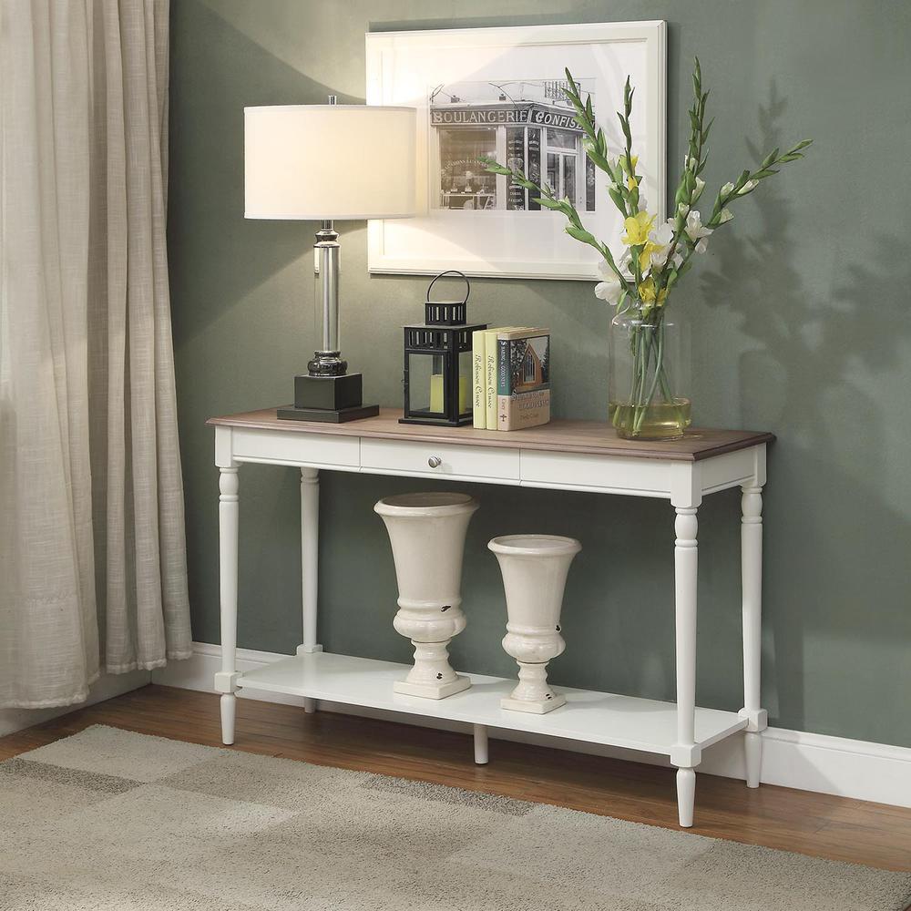 French Country Console Table with Drawer and Shelf - Convience Concept, Inc.