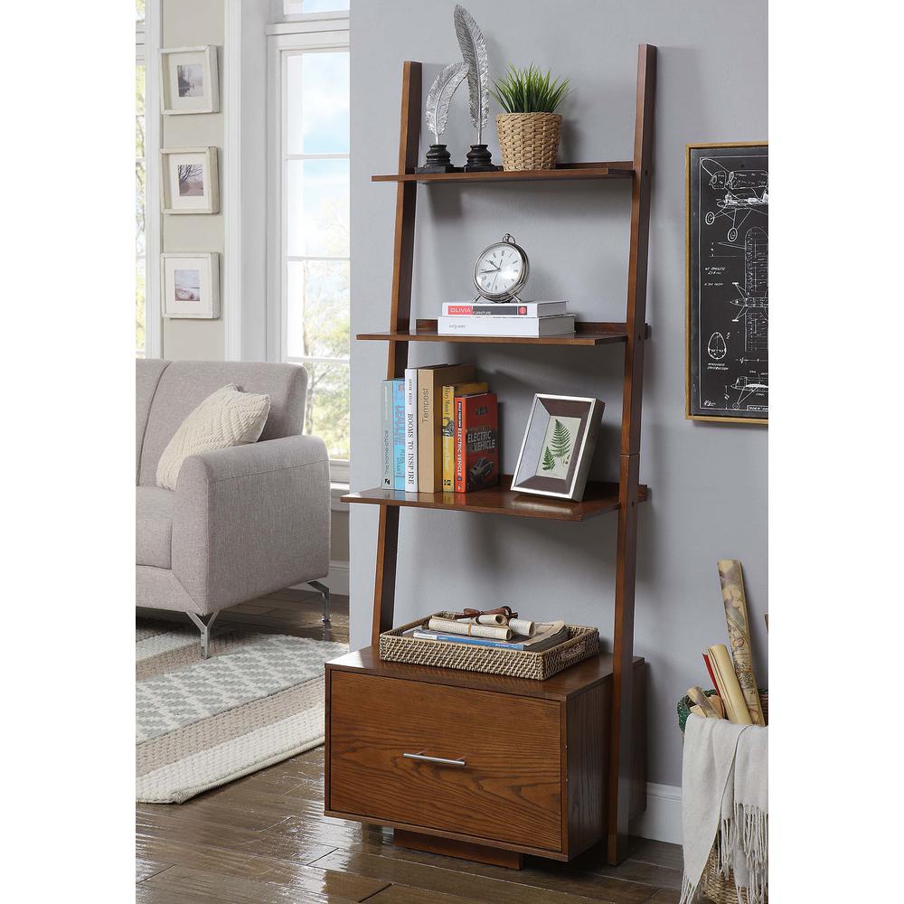 American Heritage Ladder Bookcase with File Drawer - Convience Concept, Inc.