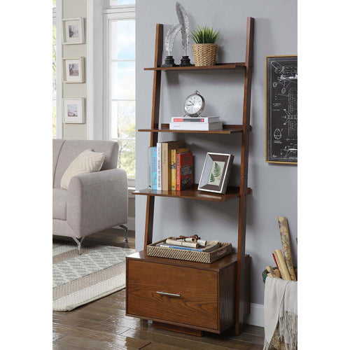American Heritage Ladder Bookcase with File Drawer - Convience Concept, Inc.