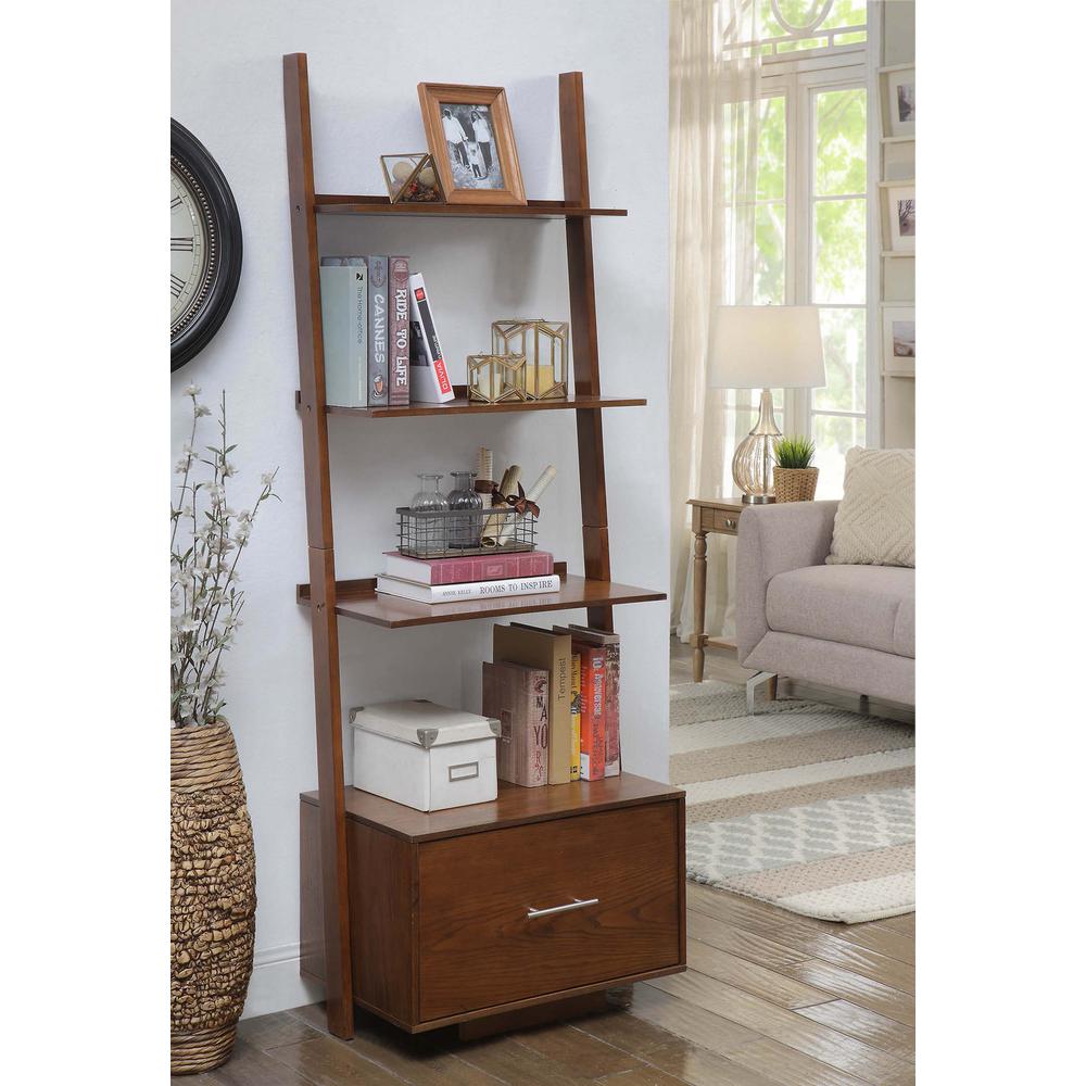 American Heritage Ladder Bookcase with File Drawer - Convience Concept, Inc.