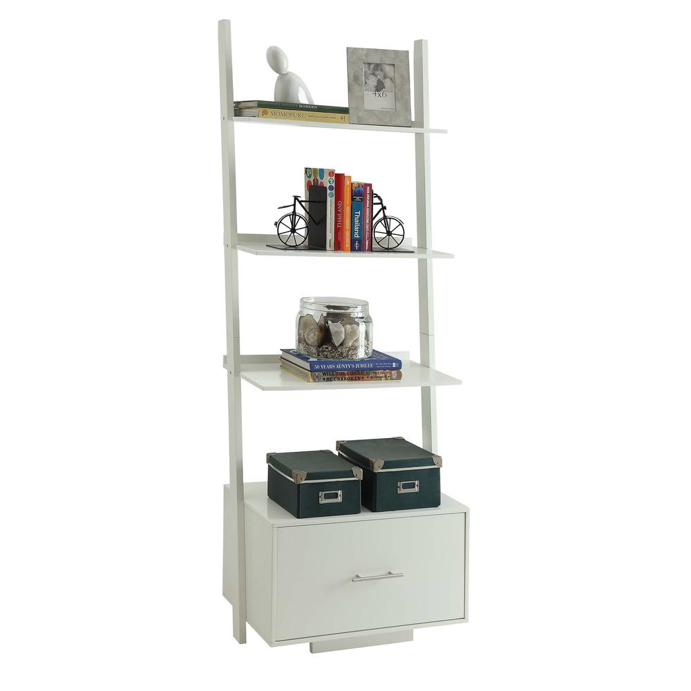 American Heritage Ladder Bookcase with File Drawer - Convience Concept, Inc.