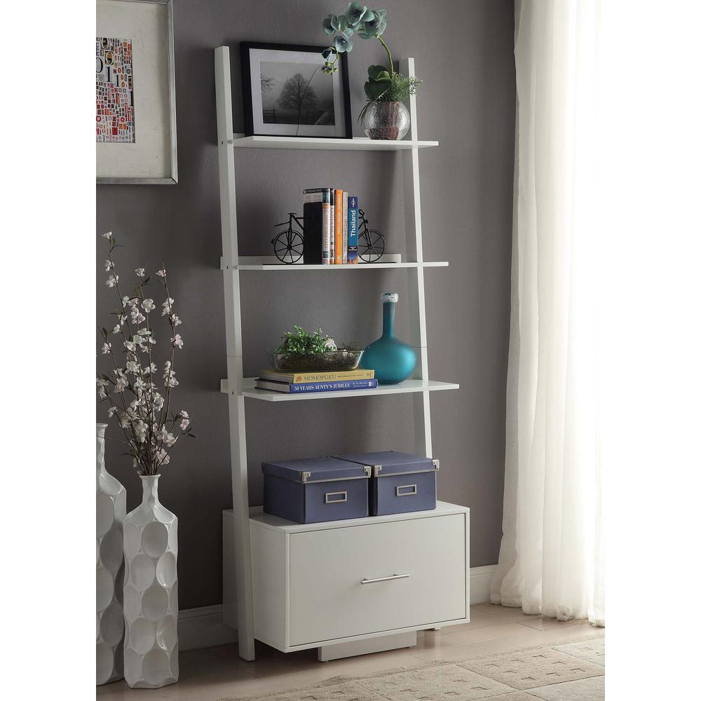 American Heritage Ladder Bookcase with File Drawer - Convience Concept, Inc.