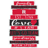 Rutgers Scarlet Knights Sign 11x17 Wood Family Word - WinCraft