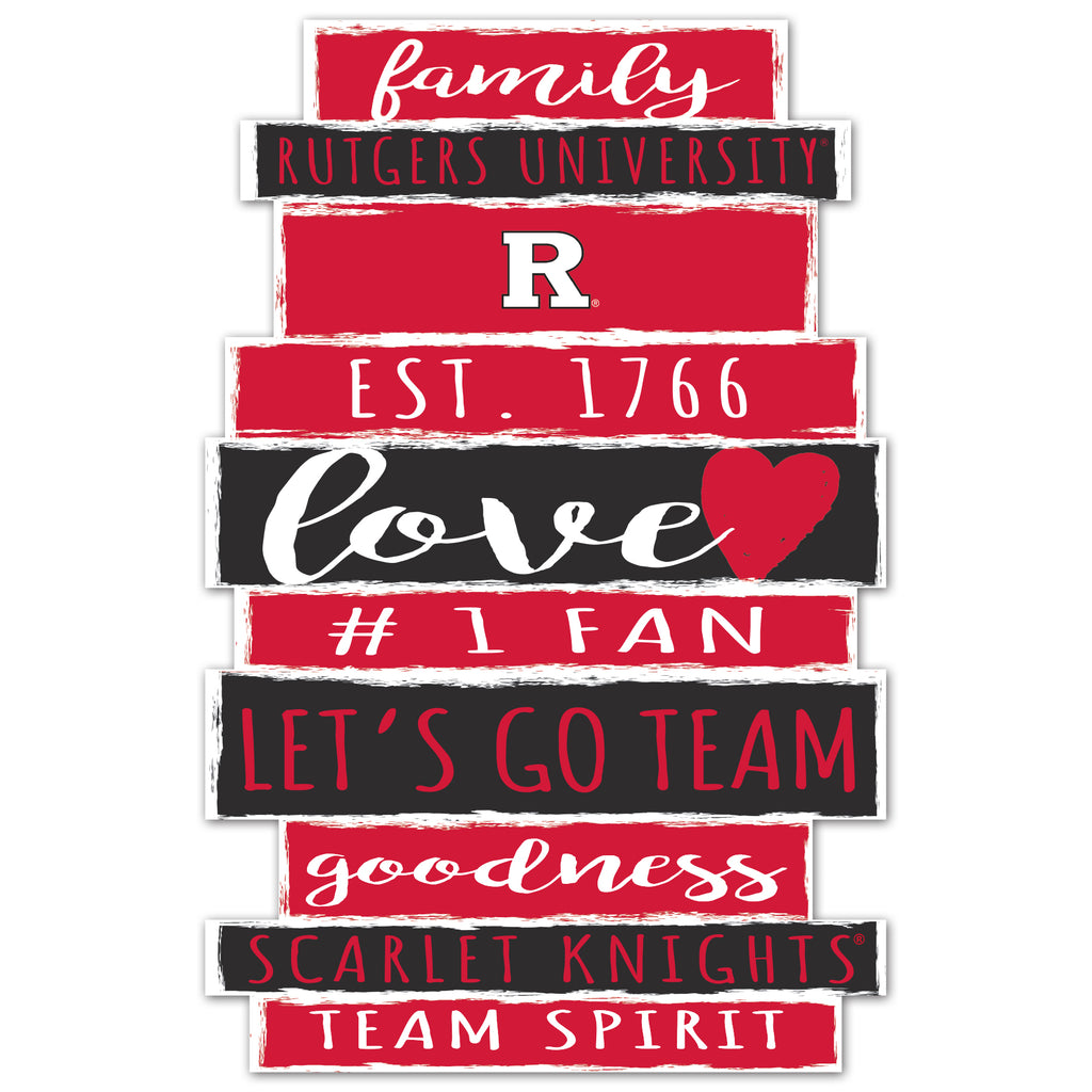 Rutgers Scarlet Knights Sign 11x17 Wood Family Word - WinCraft
