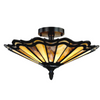HEIDI Tiffany-style 2 Light Semi-flush Ceiling Fixture 16'' Shade - CHLOE Lighting