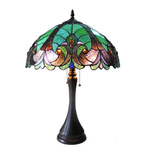 AMOR Tiffany-style 2 Light Victorian Table Lamp 16'' Shade - CHLOE Lighting
