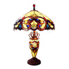 CHLOE Lighting DEMETRA AURORA Victorian Tiffany-style 3 Light Victorian Double Lit Table Lamp 18'' Wide