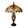 DEMETRA AURORATiffany-style 3 Light Victorian Double Lit Table Lamp 18'' Shade - CHLOE Lighting