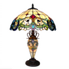 DULCE Tiffany-style 3 Light Victorian Double Lit Table Lamp 18'' Shade - CHLOE Lighting