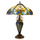 LIAISON Tiffany-style 3 Light Victorian Double Lit Table Lamp 18'' Shade - CHLOE Lighting