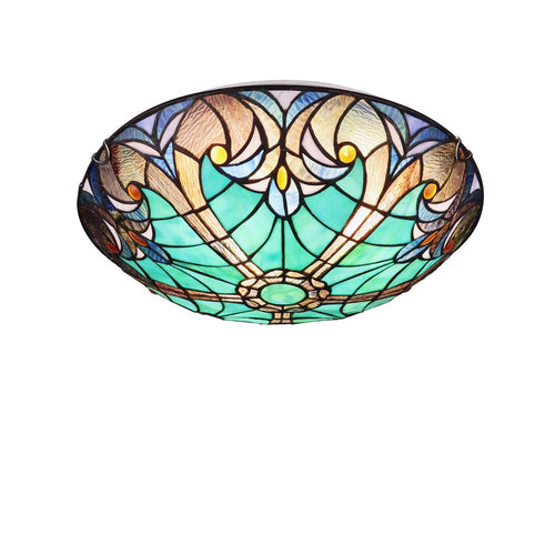 3-Light Antique Dark Bronze Finish Ceiling Flush-Mount 16'' Wide - CHLOE Lighting