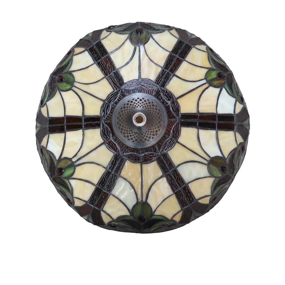 2-Light Antique Dark Bronze Finish Ceiling Semi-Flush Mount 16'' Wide - CHLOE Lighting