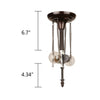2-Light Antique Dark Bronze Finish Ceiling Semi-Flush Mount 16'' Wide - CHLOE Lighting