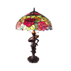 PEGGY Tiffany-style 2 Light Roses Table Lamp 18'' Shade - CHLOE Lighting