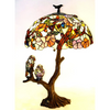 4 Light Tiffany-style featuring Flowers & Birds Double Lit Table Lamp Oval Shape 19'' Shade - CHLOE Lighting