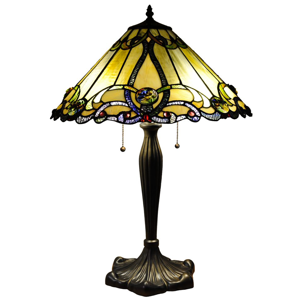 MAJESTIC GRANDEUR Tiffany-style 2 Light Victorian Table Lamp 18'' Shade - CHLOE Lighting