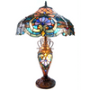 LYDIA Tiffany-style 3 Light Victorian Double Lit Table Lamp 17'' Shade - CHLOE Lighting