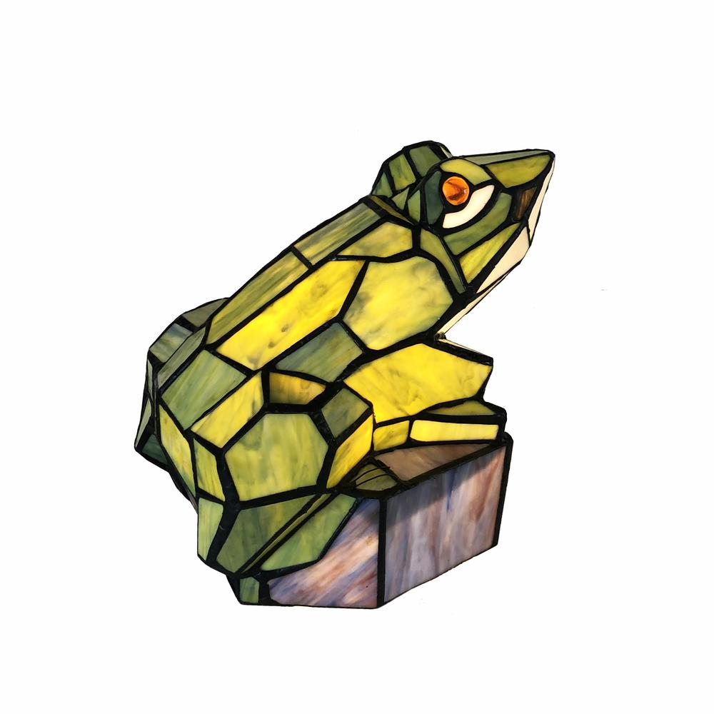 CHLOE Lighting NAVEEN Tiffany-Style Animal Stained Glass Accent Lamp 9.5'' Height