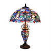 PRISCILLA Tiffany-style 3 Light Victorian Double Lit Table Lamp 18'' Shade - CHLOE Lighting