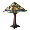 MICHAEL Mission 2 Light Antique Dark Bronze Table Lamp 16'' Shade - CHLOE Lighting